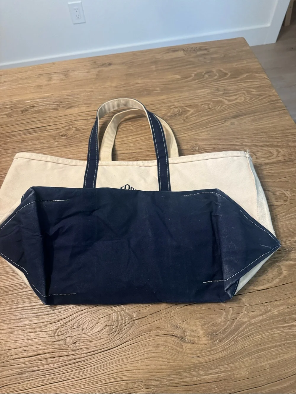 Vintage 80s LL Bean Monogrammed Medium Boat & Tote Bag